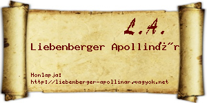 Liebenberger Apollinár névjegykártya